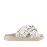 Bohemian Glamour Sandalen met Edelstenen Inuikii , Beige , Dames