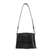 Ronde Gesp Leren Crossbody Tas Strathberry , Black , Dames