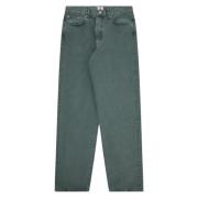 Japanse Losse Zwarte Groene Denim Jeans Edwin , Green , Heren