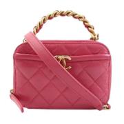 Pre-owned Leather chanel-bags Chanel Vintage , Pink , Dames