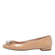 Pre-owned Leather flats Miu Miu Pre-owned , Beige , Dames