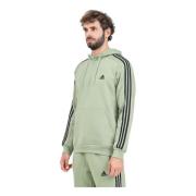 Essentials Fleece 3-Stripes Hoodie Adidas , Green , Heren