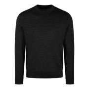 Puur wollen crew-neck sweater Fw24 Herno , Black , Heren