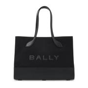 Nylon en Leren Schoudertas Bally , Black , Dames