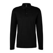 Lange mouw wollen polo met logo Boss , Black , Heren