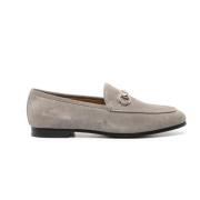 Donkergrijze Suède Loafers met Horsebit Gucci , Gray , Dames