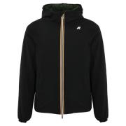 Omkeerbare Hoodie Zwart/Groen Slim Fit K-Way , Black , Heren