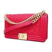 Pre-owned Leather chanel-bags Chanel Vintage , Pink , Dames