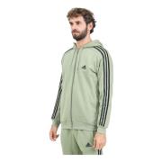 Essentials Fleece 3 Stripes Sweater Adidas , Green , Heren