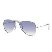 Junior Aviator Zonnebril Zilver Blauw Verloop Ray-Ban , Gray , Unisex