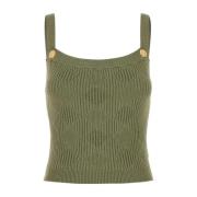 Vichy Tank Top in Salie Groen Balmain , Green , Dames