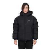 Zwarte Oversized Jas met Capuchon en Rits Dickies , Black , Dames