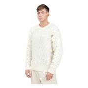 Witte Crewneck Sweater Color Block Tommy Hilfiger , White , Heren