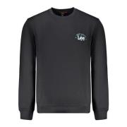 Zwarte Heren Sweatshirt Lange Mouw Logo Lee , Black , Heren