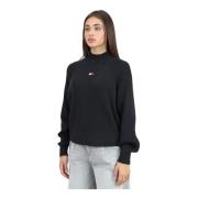 Zwarte trui met pofmouwen Tommy Jeans , Black , Dames