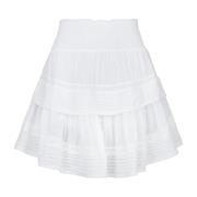 Witte Voile Rok met Ruchedetails Neo Noir , White , Dames