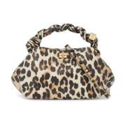 Dierenprint Leren Hexagonale Handtas Ganni , Brown , Dames