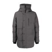 Grijze donsjas met capuchon en ritssluitingen Canada Goose , Gray , He...