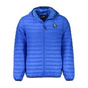 Blauwe Gewatteerde Hoodie met Zakken Cavalli Class , Blue , Heren