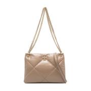 Diamantquilted Nappa Leren Schoudertas Tory Burch , Pink , Dames