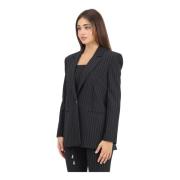 Zwarte Gestreepte Dames Blazer Jas Patrizia Pepe , Black , Dames