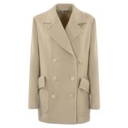 Natuurlijke Wol Kasjmier Korte Jas Fay , Beige , Dames