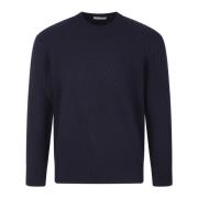 Wollen Crew-Neck Sweater Fw24 Paolo Pecora , Blue , Heren