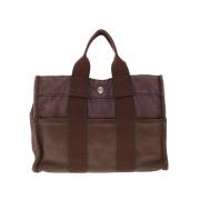 Pre-owned Canvas handbags Hermès Vintage , Brown , Dames