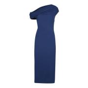 One-Shoulder Gedrapeerde Midi Jurk Givenchy , Blue , Dames