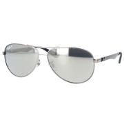 Carbon Fibre Aviator Gepolariseerde Zonnebril Ray-Ban , Gray , Unisex