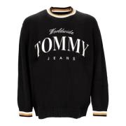 Lichte Crewneck Sweater Boxy Varsity Zwart Tommy Hilfiger , Black , He...