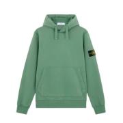 Salie Groene Katoenen Fleece Hoodie Stone Island , Green , Heren