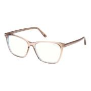 Blauw Blok Brillen in Licht Beige/Blauw Tom Ford , Gray , Unisex