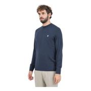 Blauwe ronde hals merinowol trui Lyle & Scott , Blue , Heren