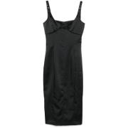 Zwarte Jurk voor Vrouwen Elegante Stijl Versace Jeans Couture , Black ...