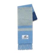 Blauwe Gestreepte Mohair-Wol Sjaal Marni , Blue , Dames