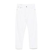 Witte katoenen broek met taps toelopende pijpen Dondup , White , Heren