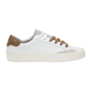 Street Sneaker in leer wit en bruin Sun68 , White , Heren