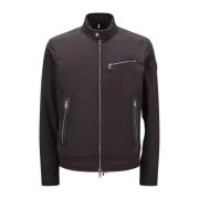 Zwarte Drome Biker Jas Moncler , Black , Heren