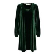 Elegante Sycamore Jurk met V-Hals Part Two , Green , Dames