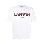 Geëmbosseerd Curb T-shirt van beige katoen Lanvin , White , Heren