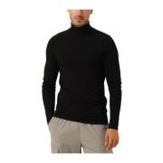 Essentiële Gebreide Coltrui Sweater Pure Path , Black , Heren