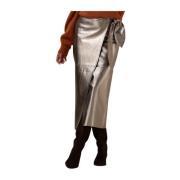 Metallic Midirok voor Stijlvolle Avonden Ibana , Gray , Dames