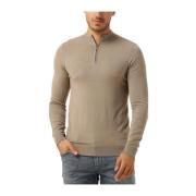 Essential Knit Halfzip Sweater Pure Path , Beige , Heren