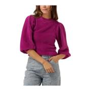 Paarse Puffy Sleeve Trui Catwalk Junkie , Purple , Dames