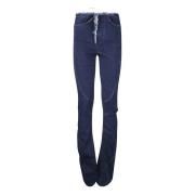 Ruw-Rand Denim Drape Broek Ottolinger , Blue , Dames