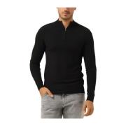 Essential Knit Halfzip Sweater Pure Path , Black , Heren