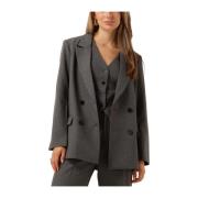 Elegante Grijze Blazer Notre-v , Gray , Dames