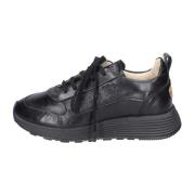 Vintage Leren Heren Sneakers Moma , Black , Heren