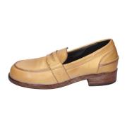 Vintage Leren Loafers voor Vrouwen Moma , Yellow , Dames